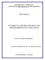 Tác động của chi tiêu công đến tăng trưởng kinh tế ở sáu nước ASEAN 