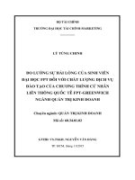 Đo lường sự hài lòng của sinh viên đại học FPT đối với chất lượng dịch vụ đào tạo của chương trình cử nhân liên thông quốc tế FPT GREENWICH ngành quản trị kinh doanh 