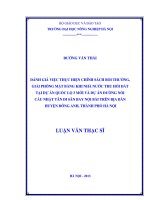 Đánh giá việc thực hiện chính sách bồi thường, giải phóng mặt bằng khi nhà nước thu hồi đất tại dự án quốc lộ 3 mới và dự án đường nối cầu nhật tân đi sân bay nội bài trên địa bàn huyện đông anh 