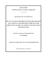 Vận dụng thẻ điểm cân bằng (BSC) để đánh giá và đề xuất giải pháp hoàn thiện hoạt động quản trị chiến lược tại công ty cổ phần vàng bạc đá quý phú nhuận ( PNJ) 