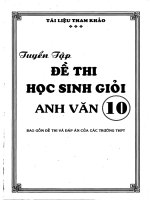 TUYỂN TẬP ĐỀ THI HỌC SINH GIỎI MÔN TIẾNG ANH 10 (MỚI NHẤT, HAY NHẤT, BỔ ÍCH NHẤT)