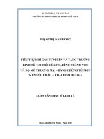 Tiêu thụ khí gas tự nhiên và tăng trưởng kinh tế vai trò của FDI, tình hình thành vốn và độ mở thương mại   bằng chứng từ một số nước châu á thái bình dương 