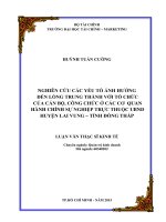 Nghiên cứu các yếu tố ảnh hưởng đến lòng trung thành với tổ chức của cán bộ, công chức ở các cơ quan hành chính sự nghiệp trực thuộc UBND huyện lai vung   tỉnh đồng tháp 