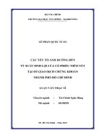 Các yếu tố ảnh hưởng đến tỷ suất sinh lợi của cổ phiếu niêm yết tại sở giao dịch chứng khoán thành phố hồ chí minh 