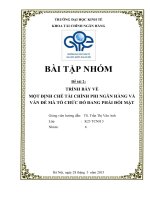 Trình bày về một định chế tài chính phi ngân hàng và một vấn đề mà tổ chức đó đang phải đối mặt 