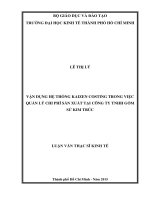 Vận dụng hệ thống kaizen costing trong việc quản lý chi phí sản xuất tại công ty TNHH gốm sứ kim trúc 