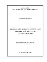 Nâng cao hiệu quả quản lý ngân sách nhà nước tỉnh kiên giang giai đoạn 2015 2020 