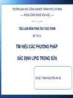 Tìm hiểu các phương pháp xác định hàm lượng lipid trong sữa