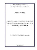 Rèn luyện kĩ năng dạy học cho sinh viên đại học sư phạm theo tiếp cận linh hoạt trong thực tập sư phạm