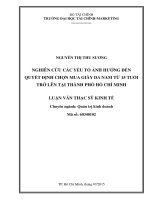 Nghiên cứu các yếu tố ảnh hưởng đến quyết định chọn mua giày da nam từ 15 tuổi trở lên tại thành phố hồ chí minh 