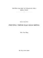 Bài giảng phương trình đạo hàm riêng