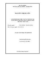 Giải pháp hạn chế và xử lý nợ xấu tại ngân hàng thương mại cổ phần công thương việt nam  luận văn thạc sĩ 