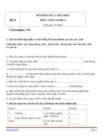 Đề kiểm tra 1 tiết HK2 CN 6   đề số  8