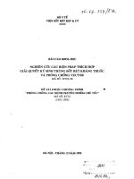 Nghiên cứu các biện pháp thích hợp giải quyết ký sinh trùng sốt rét kháng thuốc và phòng chống vector