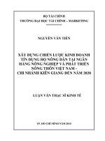 Xây dựng chiến lược kinh doanh tín dụng hộ nông dân tại ngân hàng nông nghiệp và phát triển nông thôn việt nam   chi nhánh kiên giang đến năm 2020 