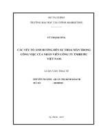 Các yếu tố ảnh hưởng đến sự thỏa mãn trong công việc của nhân viên công ty TNHH PIC việt nam  luận văn thạc sĩ 