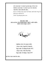 BÀI DỰ THI BÀI GIẢNG TÍCH HỢP KIẾN THỨC LIÊN MÔN MÔN TOÁN HỌC LỚP 7.