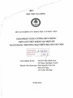giải pháp tăng cường huy động tiền gửi tiết kiệm tại một số ngân hàng thương mại trên địa bàn hà nội