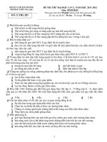 Đề thi thử đại học khối B môn sinh học năm 2012 đề số 113