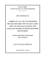 Nghiên cứu các yếu tố ảnh hưởng đến hài lòng học viên về chất lượng công tác đào tạo tại trung tâm ngoại ngữ đại học sư phạm thành phố hồ chí minh 