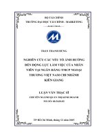 Nghiên cứu các yếu tố ảnh hưởng đến động lực làm việc của nhân viên tại ngân hàng TMCP ngoại thương việt nam chi nhánh kiên giang 