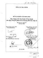 Xây dựng chỉ tiêu kinh tế kỹ thuật cho quy hoạch phân bố sử dụng đất đai cấp xã