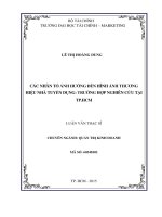 Các nhân tố ảnh hưởng đến hình ảnh thương hiệu nhà tuyển dụng trường hợp nghiên cứu tại TPHCM 