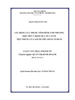 Tác động của thuộc tính hình ảnh thương hiệu đến ý định mua sữa tươi tiệt trùng của người tiêu dùng TP HCM 