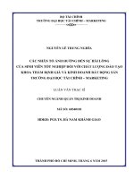 Các nhân tố ảnh hưởng đến sự hài lòng của sinh viên tốt nghiệp đối với chất lượng đào tạo khoa thẩm định giá và kinh doanh bất động sản trường đại học tài chính   marketing 