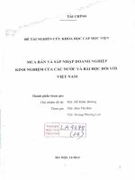 mua bán và sáp nhập doanh nghiệp kinh nghiệm của các nước và bài học đối với việt nam