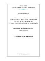 Giải pháp hoàn thiện công tác quản lý vốn đầu tư xây dựng cơ bản từ ngân sách nhà nước tại huyện bảo lâm tỉnh lâm đồng 