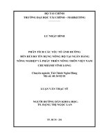 Phân tích các yếu tố ảnh hưởng đến rủi ro tín dụng nông hộ tại ngân hàng nông nghiệp và phát triển nông thôn việt nam chi nhánh vĩnh long 