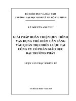 Giải pháp hoàn thiện quy trình vận dụng thẻ điểm cân bằng vào quản trị chiến lược tại công ty cổ phần giáo dục đại trường phát 