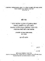 Xây dựng luận cứ khoa học phát triển và tổ chức mạng lưới giao thông vận tải thành phố hồ chí minh