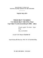 Thâm hụt tài khóa và thâm hụt thương mại tại việt nam giai đoạn 1990   2014 