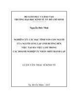 Nghiên cứu các đặc tính vốn con người của người sáng lập ảnh hưởng đến việc tạo ra việc làm trong các doanh nghiệp tư nhân mới thành lập 
