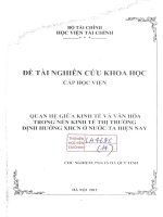 quan hệ giữa kinh tế và văn hóa trong nền kinh tế thị trường định hướng XHCN ở nước ta hiện nay