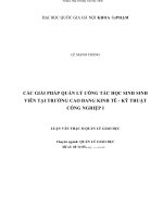 Các giải pháp quản lý công tác học sinh sinh viên tại trường cao đẳng kinh tế   kỹ thuật công nghiệp i 