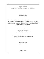 Giải pháp phát triển nguồn nhân lực trong các doanh nghiệp dệt may tại thành phố hồ chí minh đến năm 2020 