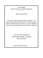 Ứng dụng mô hình binary logistic vào phân tích rủi ro tín dụng cá nhân không có tài sản đảm bảo tại ngân hàng VPbank 