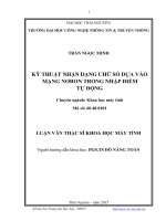 Kỹ thuật nhận dạng chữ số dựa vào mạng nơron trong nhập điểm tự động