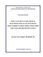 Nâng cao chất lượng dịch vụ ngân hàng bán lẻ tại ngân hàng nông nghiệp và phát triển nông thôn chi nhánh tiền giang 