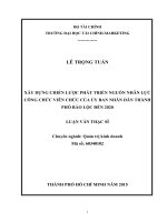 Xây dựng chiến lược phát triển nguồn nhân lực công chức viên chức của ủy ban nhân dân thành phố bảo lộc đến 2020 