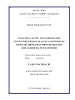 Đo lường các yếu tố ảnh hưởng đến tần suất mua hàng lặp lại của người bán lẻ trong hệ thống phân phối keo silicone join leader tại TP HCM 