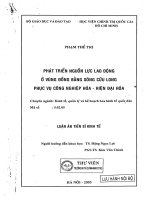 Phát triển nguồn lực lao động ở vùng đồng bằng sông cửu long phục vụ công nghiệp hóa hiện đại hóa 