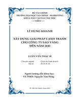 Xây dựng giải pháp cạnh tranh cho công ty sao vàng đến năm 2020 