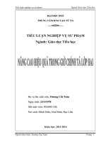 NÂNG CAO HIỆU QUẢ TRONG GIỜ CHÍNH TẢ LỚP HAI