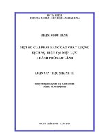 Một số giải pháp nâng cao chất lượng dịch vụ điện tại điện lức thành phố cao lãnh 