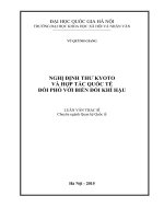 Nghị định thư kyoto và hợp tác quốc tế đối với biến đổi khí hậu 