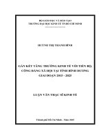Găn kết tăng trưởng kinh tế với tiến bộ, công bằng xã hội trên địa bàn tỉnh bình dương giai đoạn 2015  2025 